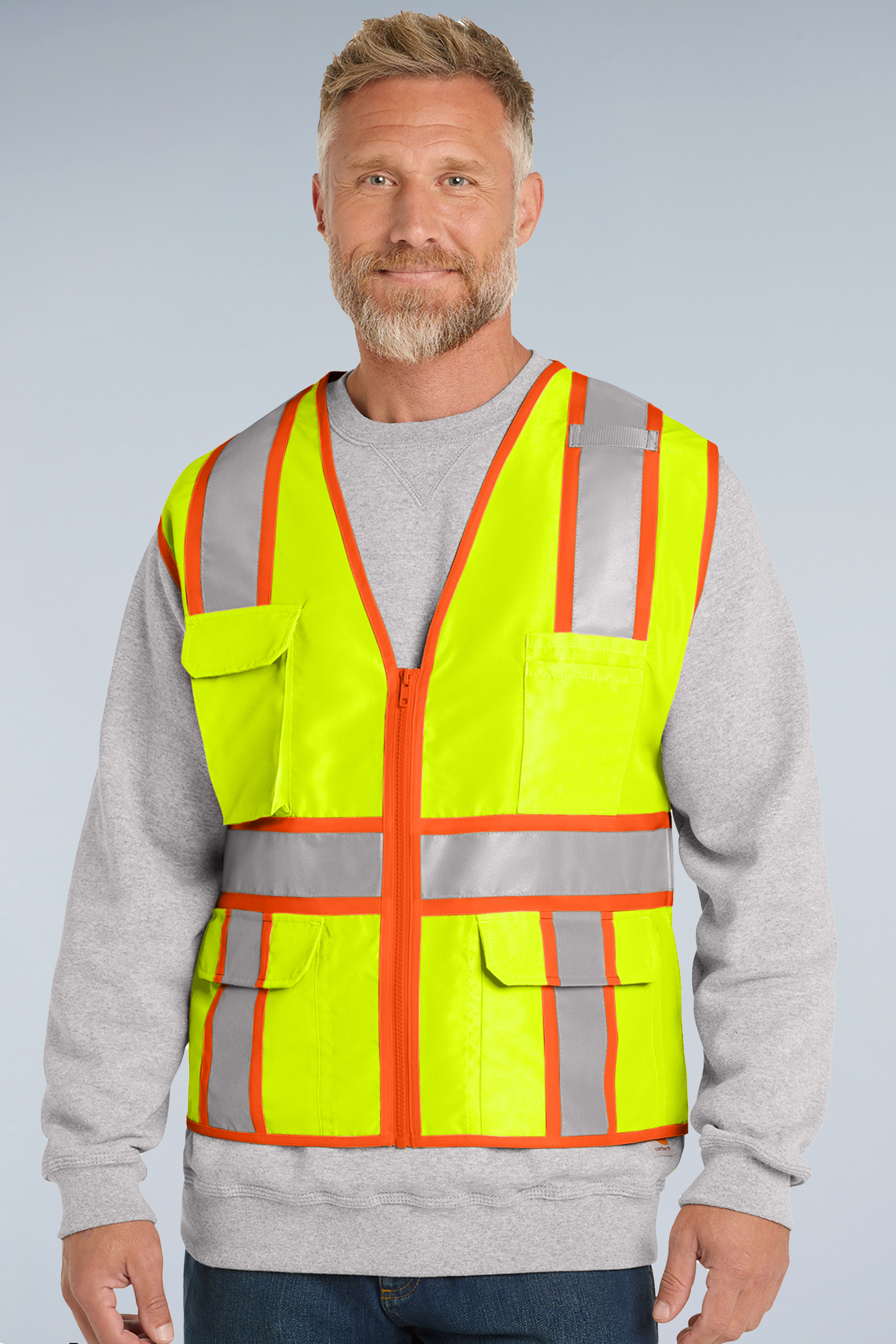 CornerStone® ANSI 107 Class 2 Surveyor Zippered Two-Tone Vest | CSV105 - The Lemon Print & Design Studio 