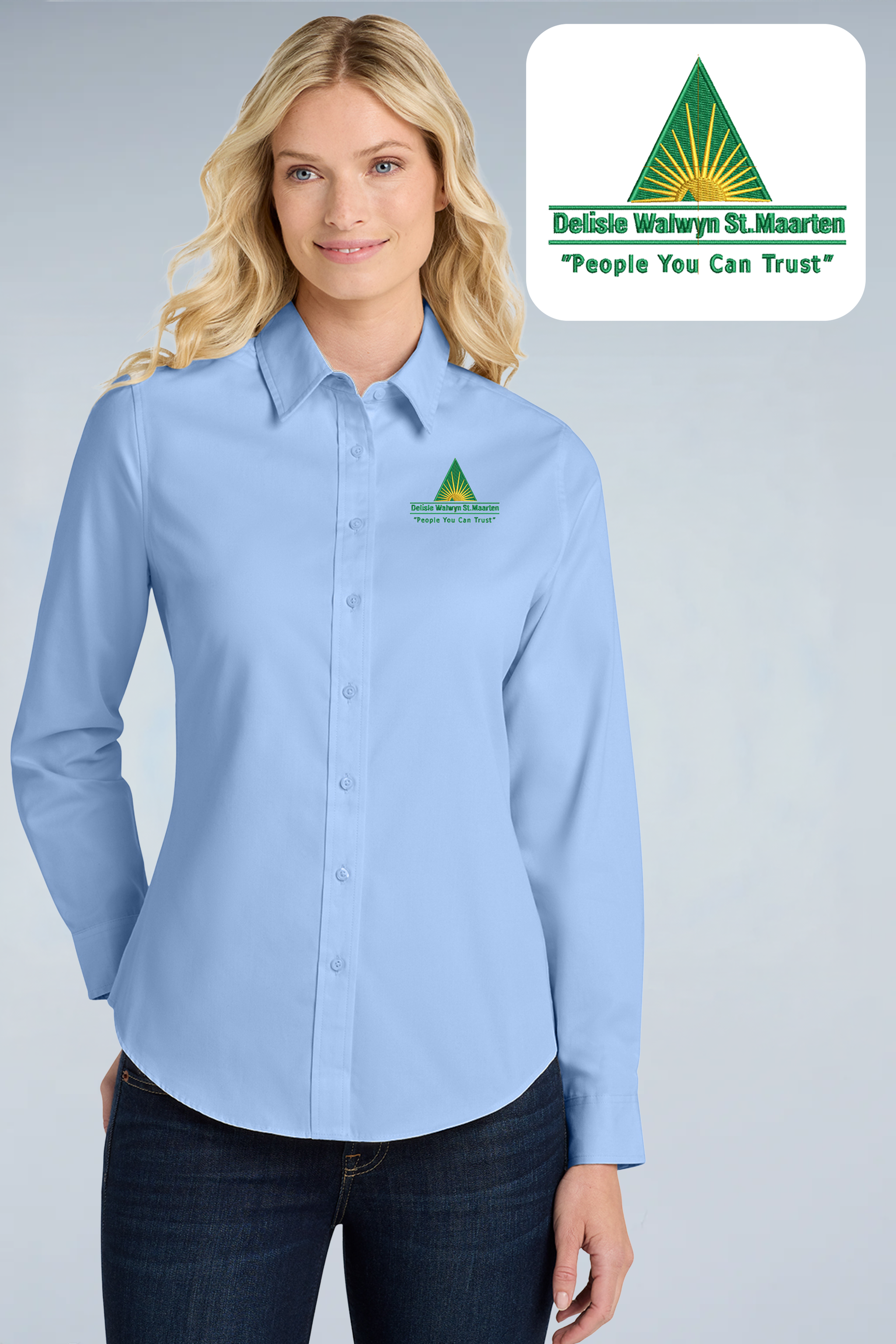 Delisle Walwyn St.Maarten - Port Authority ®  Women's Long Sleeve Easy Care Shirt.  L608