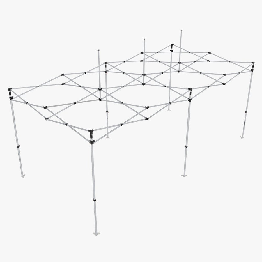 Expanded six-leg 10×20 aluminum tent frame