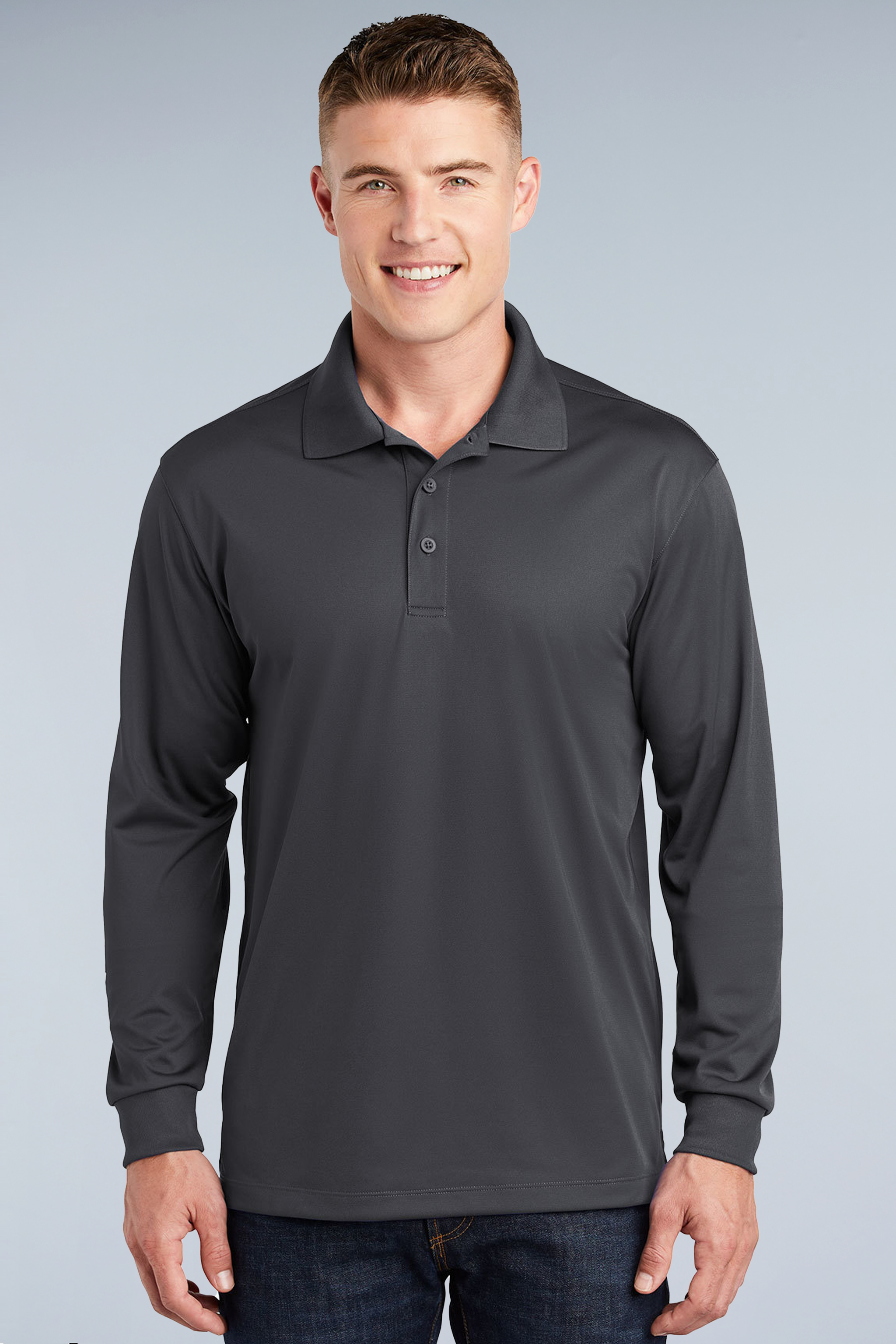 Sport-Tek® Long Sleeve Micropique Sport-Wick® Polo | ST657 - The Lemon Print & Design Studio 