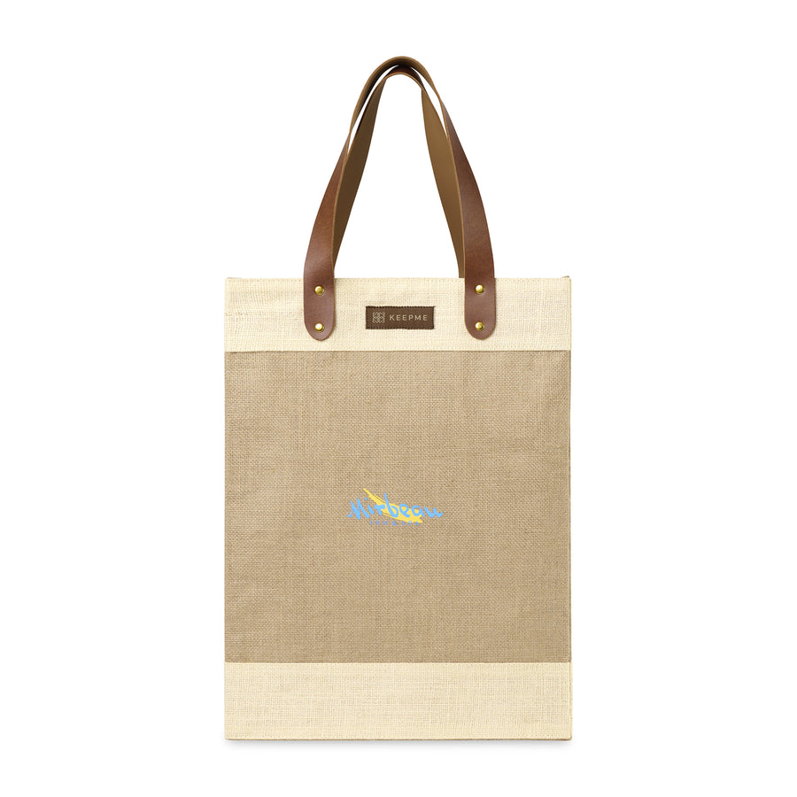 Out of the Woods® Jute Tall Tote - Natural | Custom Branded | Lemon Print