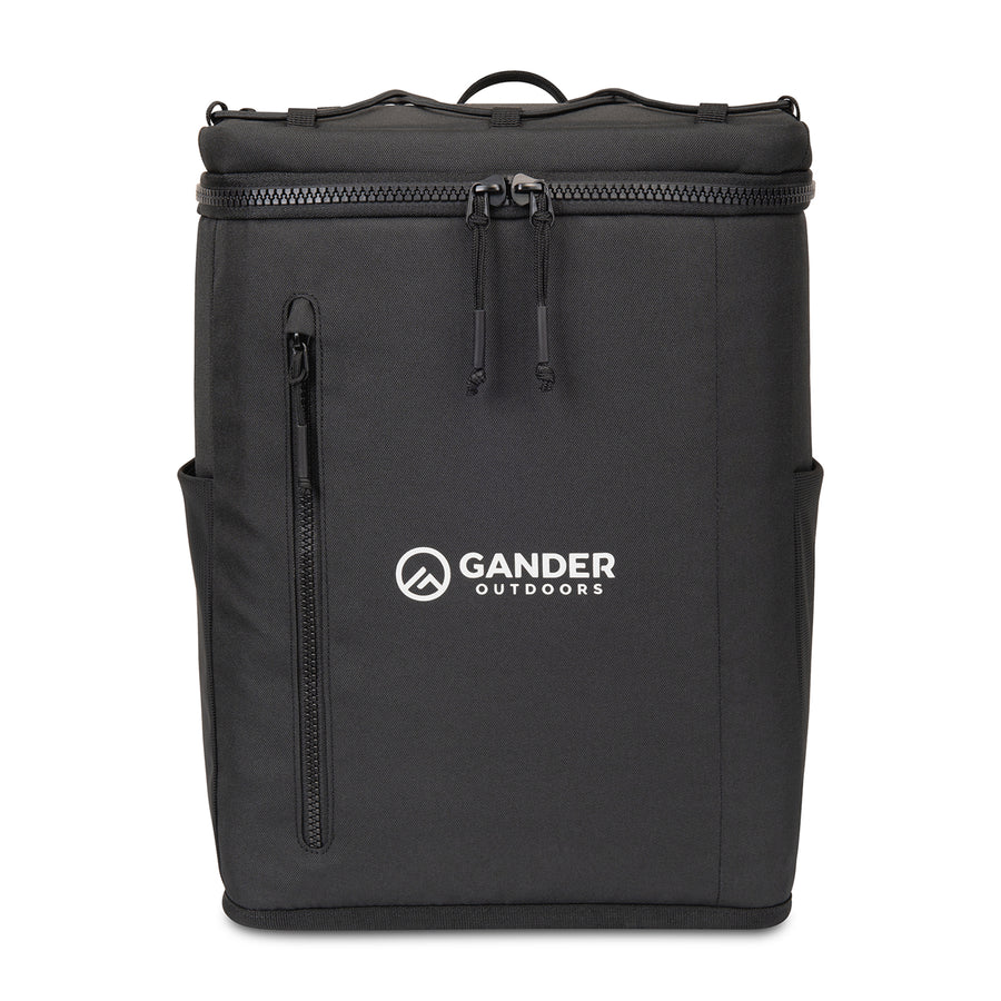 Acadia Recycled rPET Backpack Cooler - Black | Custom Branded | Lemon Print