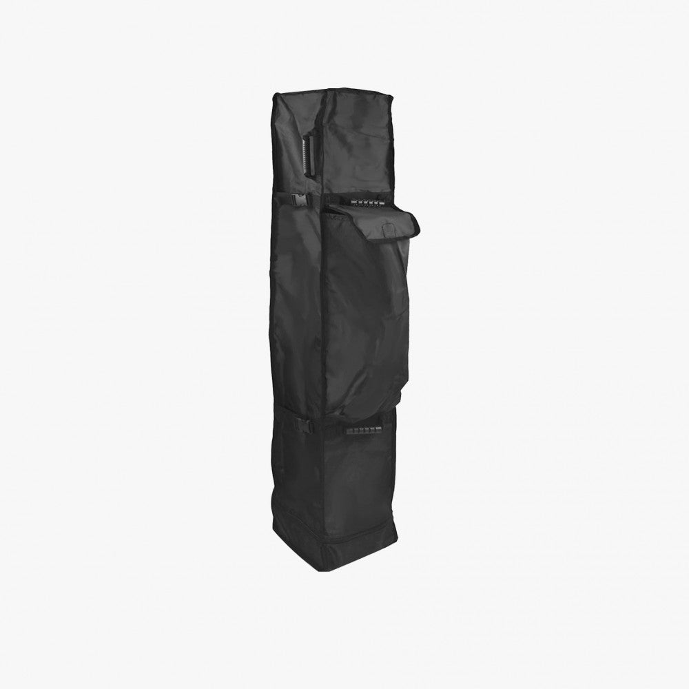 Black canopy tent carrying case with wheels and handles