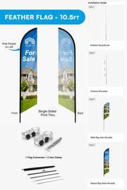 Optional 10.5ft custom printed feather flag with clamp mount for the canopy tent