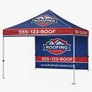 10x10 canopy tent with a full-color printed full back wall
