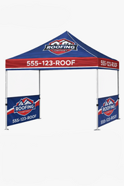 The two printed half walls included in the 10x10 canopy tent kit