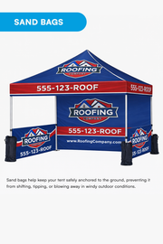 Optional sand bags that anchor the canopy tent feet against wind