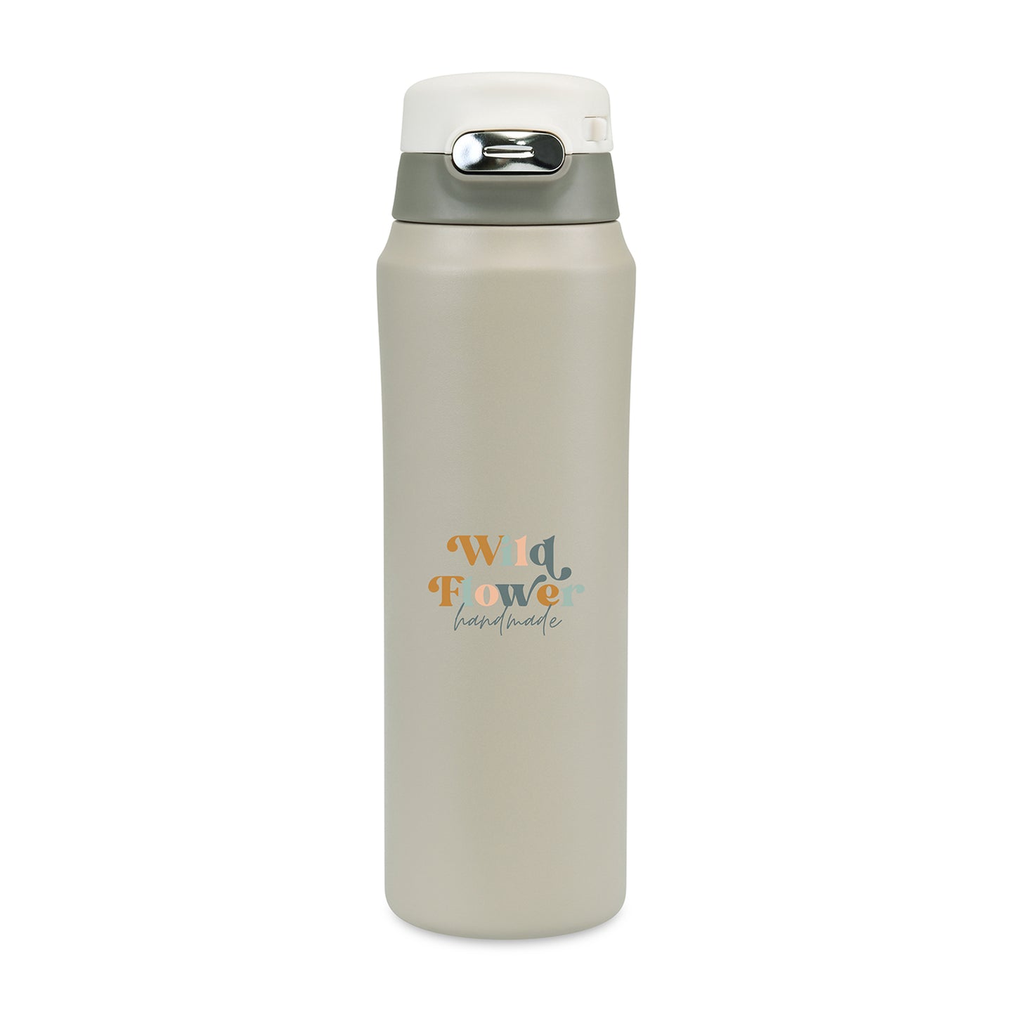 Aviana™ Rowan Recycled Sip Lid Bottle -  16 Oz. - Taupe | Custom Branded | Lemon Print