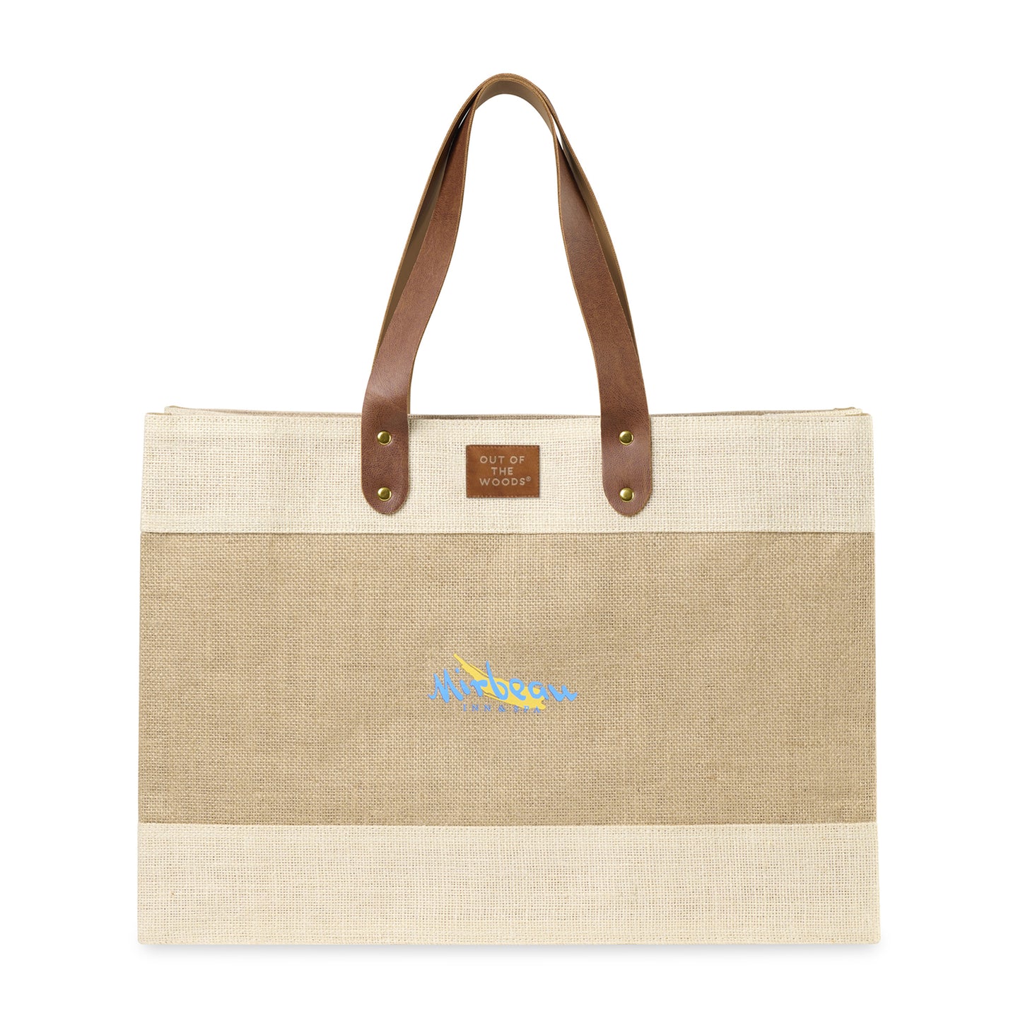 Out of the Woods® Jute Market Tote - Natural | Custom Branded | Lemon Print
