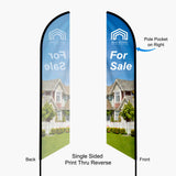single sided print feather angled flag
