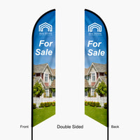 double sided feather angled flag  outdoor advertising banner