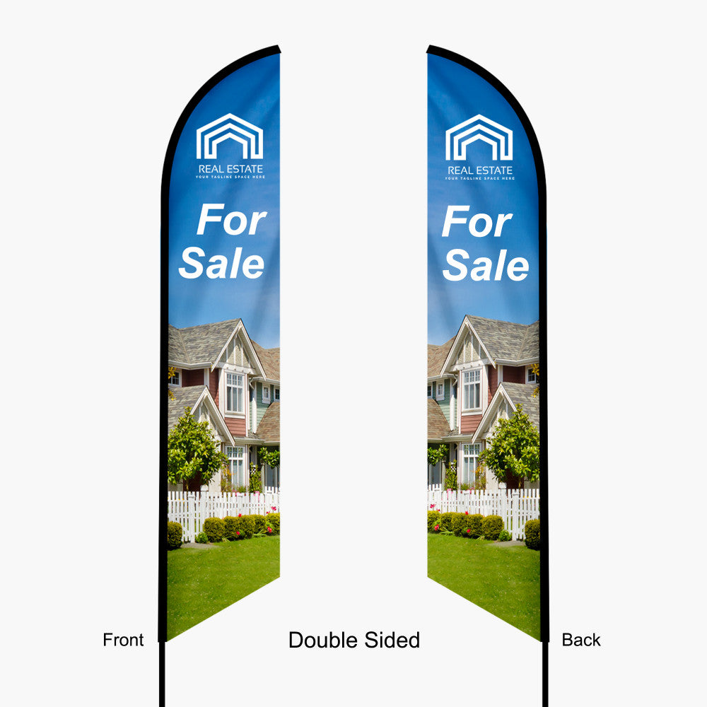 double sided feather angled flag  outdoor advertising banner