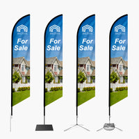 feather angled flags base options 