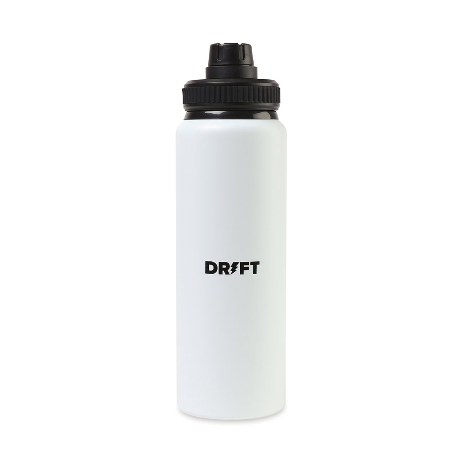 Jett Aluminum Chug Lid Hydration Bottle - 32 Oz. - White | Custom Branded | Lemon Print