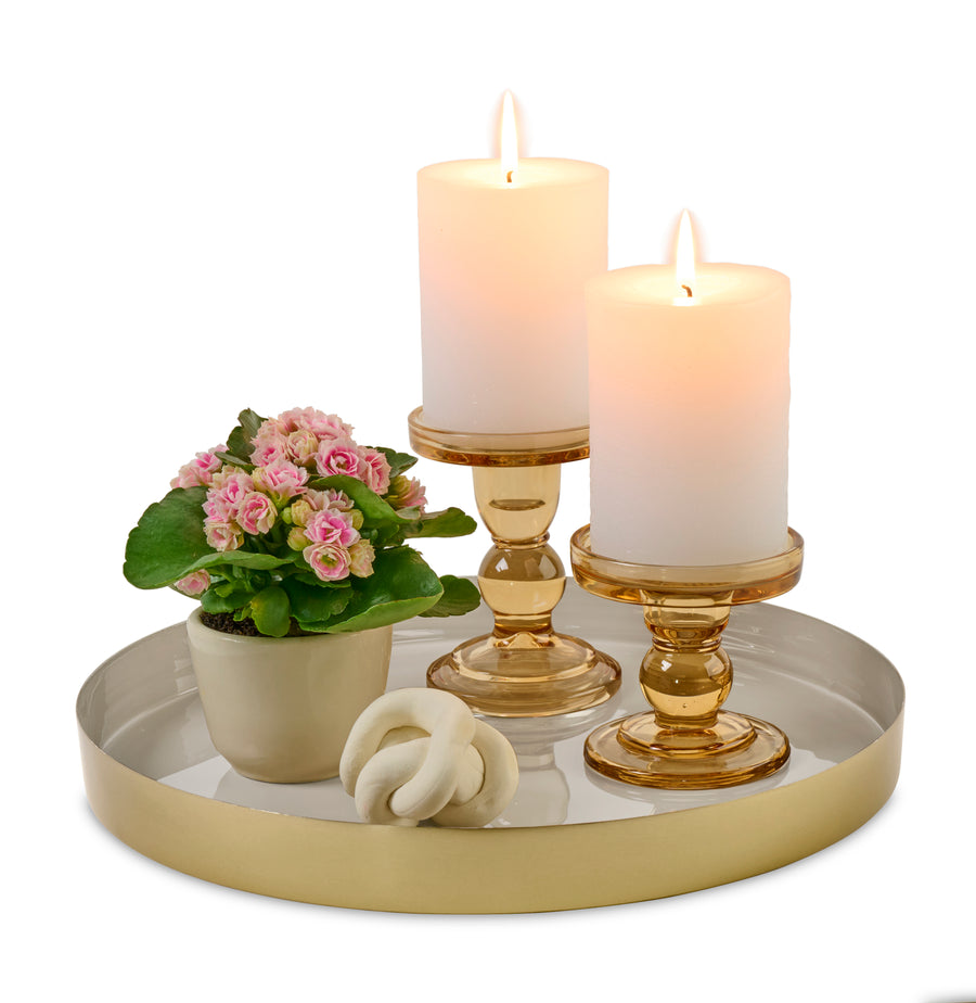 Be Home® Luxe Round Enamel Tray