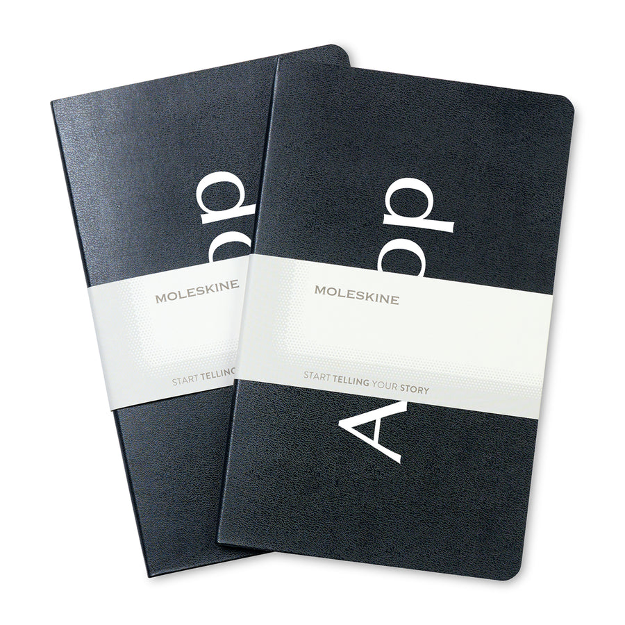 Moleskine® Large Volant 2-Pack - Black | Custom Branded | Lemon Print