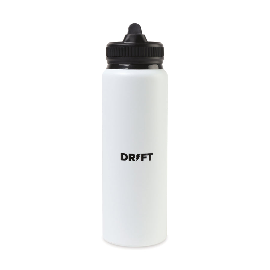 Jett Aluminum Straw Lid Hydration Bottle - 32 Oz. - White | Custom Branded | Lemon Print