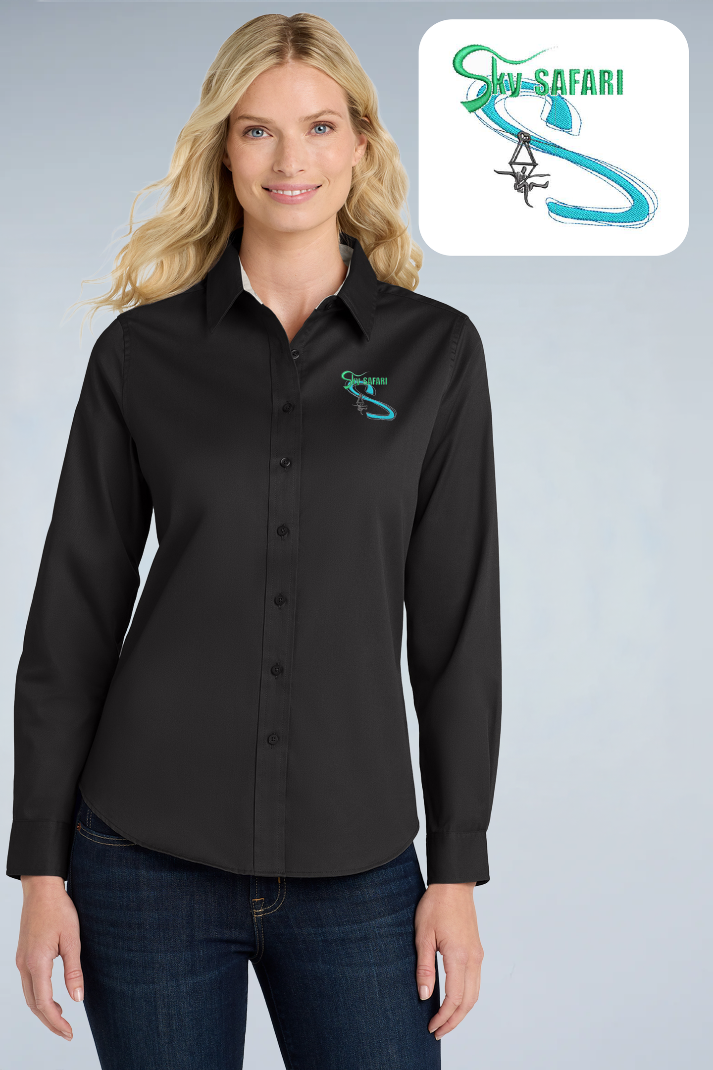 Sky Safari - Port Authority ®  Women's Long Sleeve Easy Care Shirt.  L608