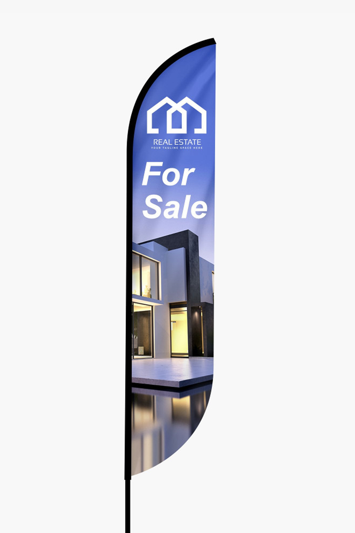Custom printed feather convex flag with full-color logo for outdoor advertising