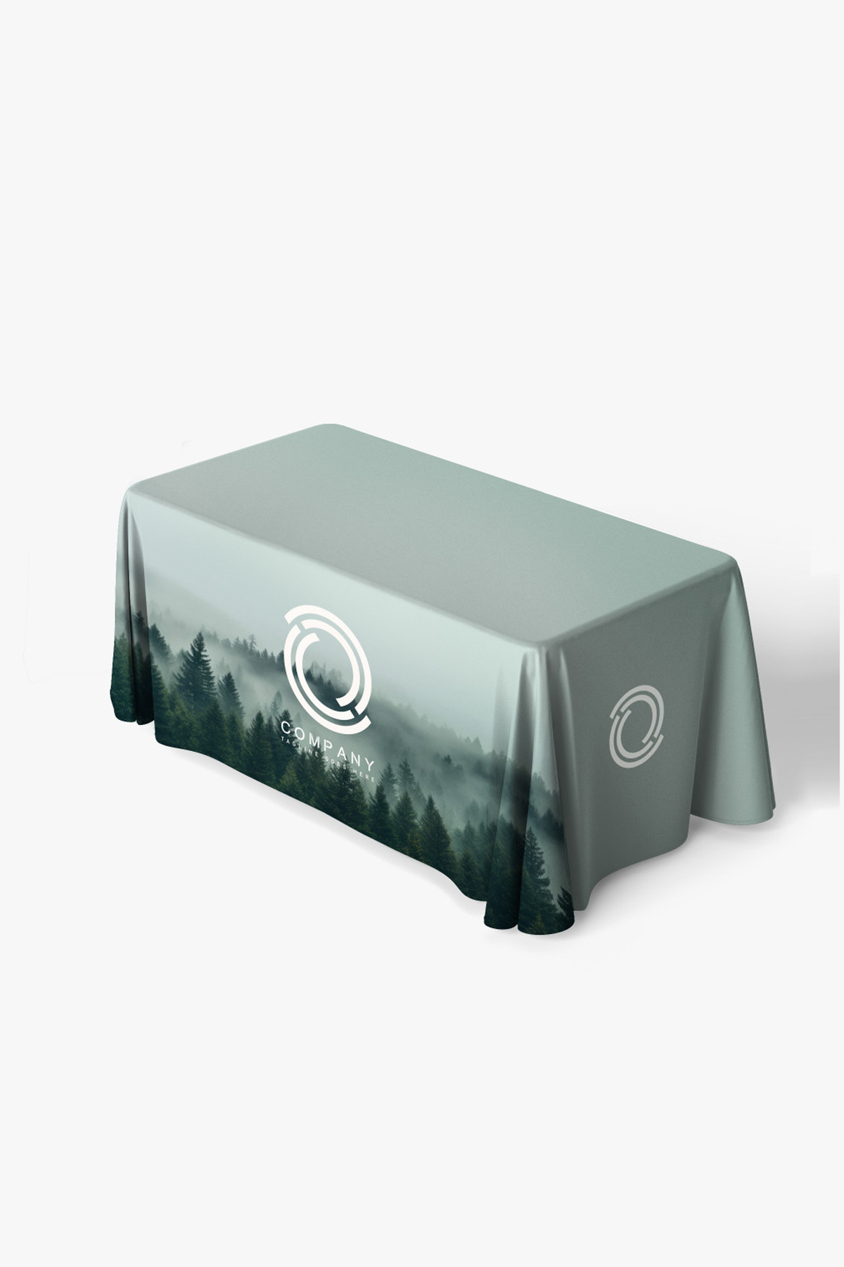 4ft custom printed table cover with full-color dye-sublimated logo